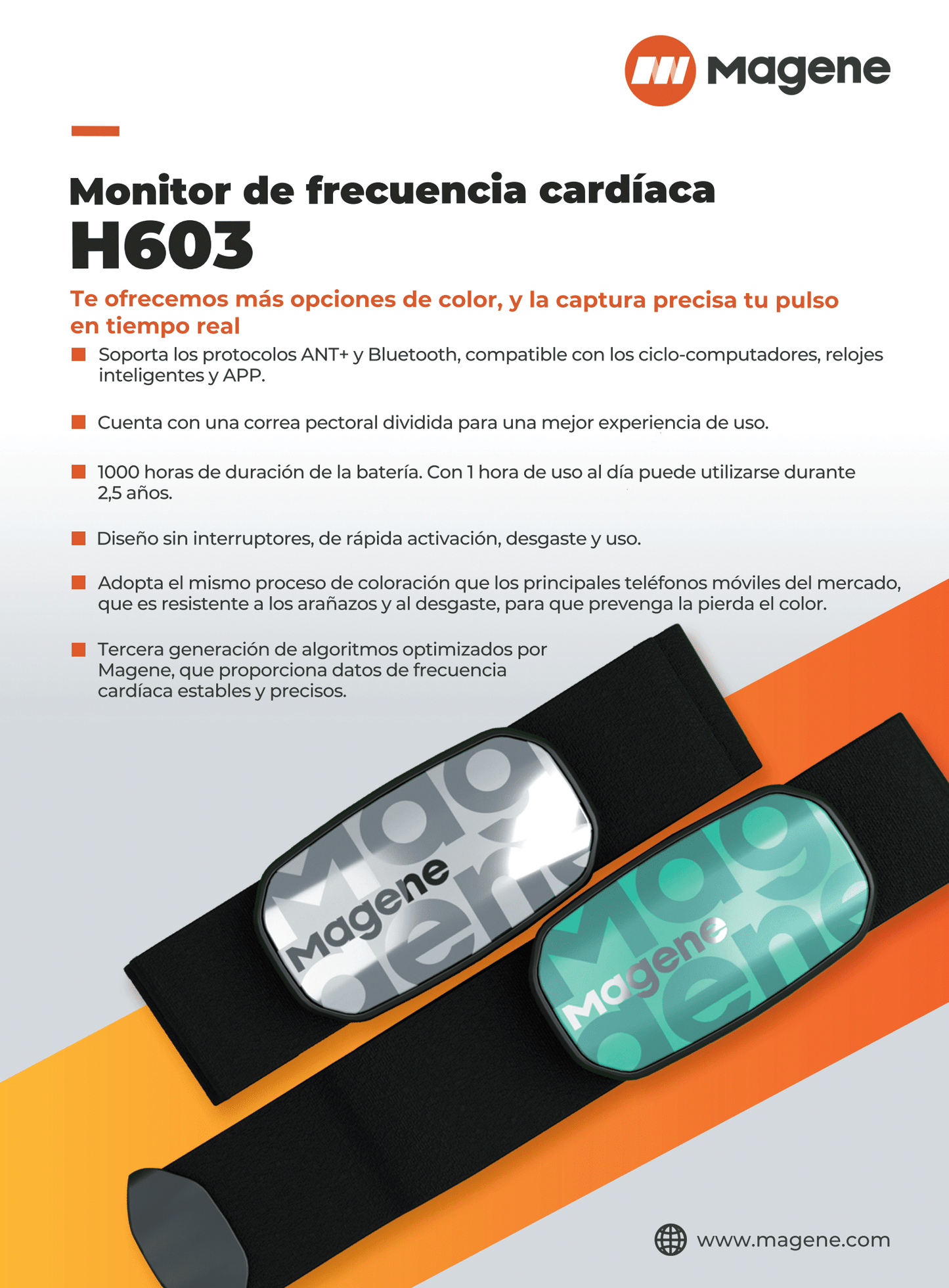 Monitor de frecuencia cardíaca Magene H603